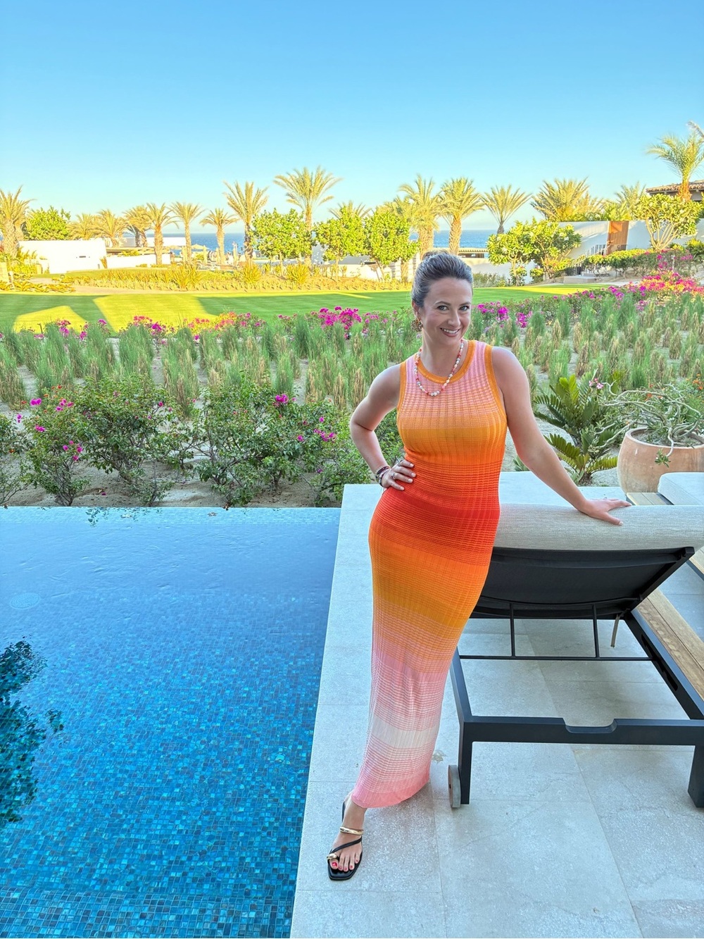 Maje Tie-Dye Knit Maxi Dress – Orange Ombre | Size 0 - Picture 7 of 17